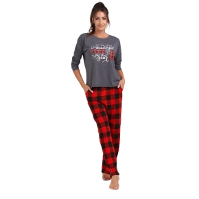 Piżama damska 165/051 szara świąteczny wzór - Karol