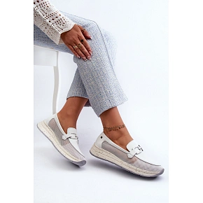 Dámské kožené mokasíny D&A TW210 bílé - S.Barski