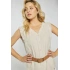 Muślinowa bluzka damska beżowy - Monnari