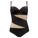 Damski jednoczęściowy kostium kąpielowy Gold 6 S8030CH2-19 czarny - Self