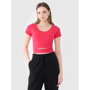 T-shirt crop top gładki damski 4F 4FRSS25TTSHF2695-54S T-shirt crop top gładki damski 4F 4FRSS25TTSHF2695-54S