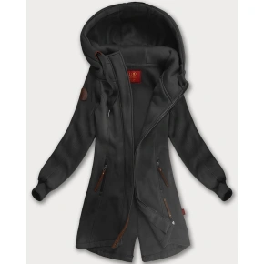 Dlouhá dámská mikina s kapucí (AMG-675/2) grafit - Goodlooking