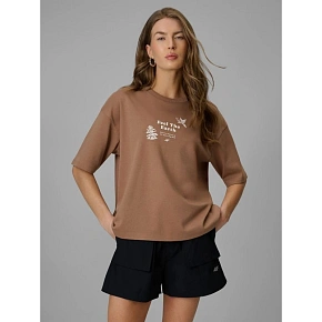 T-shirt regular z nadrukiem damski 4F 4FRSS26TTSHF3704-83S dámské