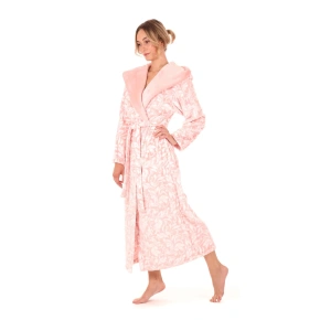 Szlafrok damski Flora z kapturem 3956 3053 różowy perłowy - Vestis