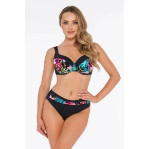 Damski dwuczęściowy strój kąpielowy Barcelona 1 S896BE1 Czarny w liście - Self