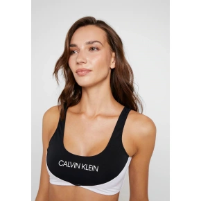 Top kąpielowy KW0KW00839-BEH czarno-biały - Calvin Klein
