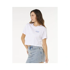 Koszulka damska RIP CURL Hayley O Crop Tee biała Koszulka damska RIP CURL Hayley O Crop Tee biała