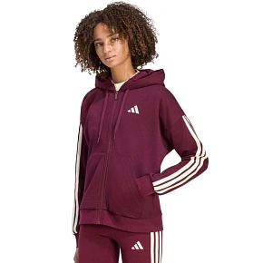 Bluza damska adidas Essentials 3-Stripes Full-Zip bordowa KX0785 Bluza damska adidas Essentials 3-Stripes Full-Zip bordowa KX0785