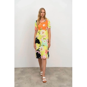 Elegantní dámské šaty 16440 žluté  - Vamp