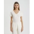 Koszulka damska slim fit 4FWSS25TTSHF1990 11S Ecru - 4F