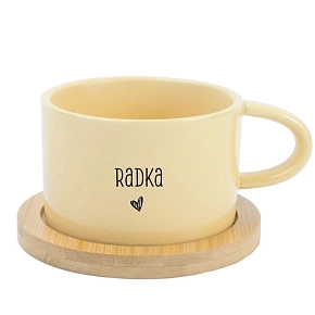 Radka - žlutý hrníček makronka 200 ml Radka - žlutý hrníček makronka 200 ml