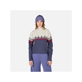 Sweter damski ROSSIGNOL W PATTERNED TN SWEATER niebieski