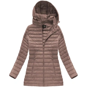 Stara różowa kurtka pikowana z kapturem (7473-PLUS)