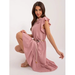 Sukienka damska DHJ SK 892..98 Pudrowy róż - Rue Paris