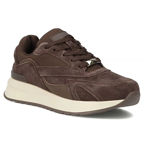 Półbuty skórzane sneakersy zamszowe brązowe Filippo DP7728/26