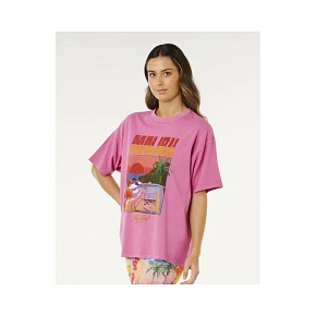 Koszulka damska RIP CURL Hayley O Heritage Tee różowa Koszulka damska RIP CURL Hayley O Heritage Tee różowa
