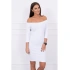Dámské mini vroubkované šaty 8974 Bílá - K-Fashion