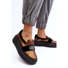 Półbuty damskie 2697 model 188500 czarno-brązowe - Laura Messi