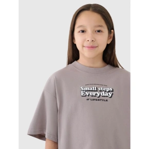 Crop top oversize z nadrukiem dziewczęcy 4F 4FJRSS25TTSHF2587-83S Crop top oversize z nadrukiem dziewczęcy 4F 4FJRSS25TTSHF2587-83S