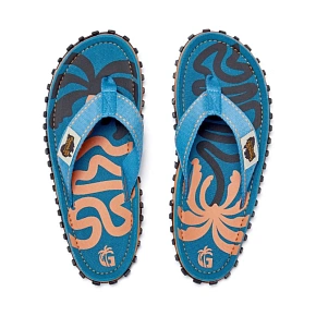 Gumbies japonki unisex ISLANDER FLIP-FLOP BLUE PALMETTO Gumbies japonki unisex ISLANDER FLIP-FLOP BLUE PALMETTO