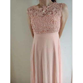 Damska długa sukienka Lenka koralowy róż - EVA&LOLA