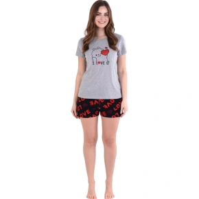 Piżama damska 01/239 szara z misiem - Karol