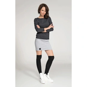 Damska krótka sukienka rekreacyjna szaro-czarna - Czarny - Numinou