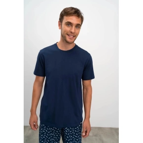 T-shirt męski 16850 granatowy - Vamp