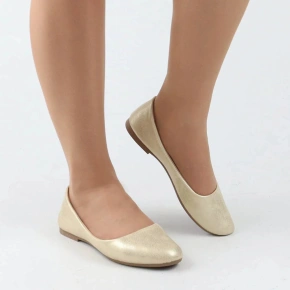 Baleriny damskie 9BL02-1029 złoty - eVento