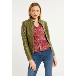 Dámská kožená bunda JACK200-007 zelená - Monari