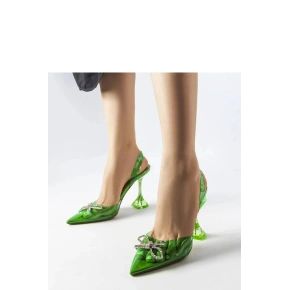 Dámské lodičky na jehlovém podpatku PM2879 Zelená -  Sweet Shoes