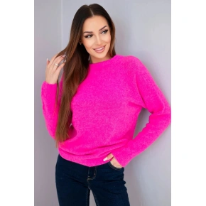 Svetr dámský z baby alpaky 37309 neonově růžový - Kesi