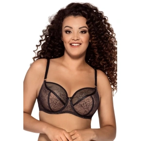 Biustonosz półusztywniany damski 1994 Serseia Maxi czarno-beżowy - Ava