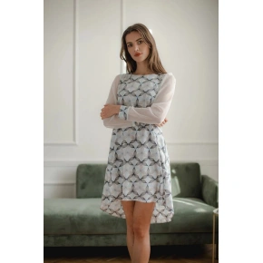 Sukienka damska L082 biały/niebieski - Lenitif