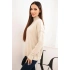 Dámský svetr volný styl 35209 Béžový - K-Fashion