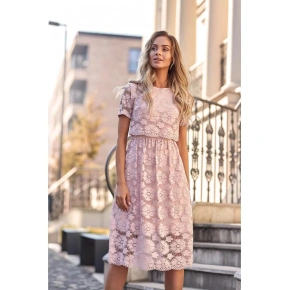 Sukienka damska M405 pudrowy róż - MOE