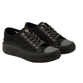 Lee Cooper buty damskie sportowe trampki czarne platforma koronkowe dámské Lee Cooper buty damskie sportowe trampki czarne platforma koronkowe dámské