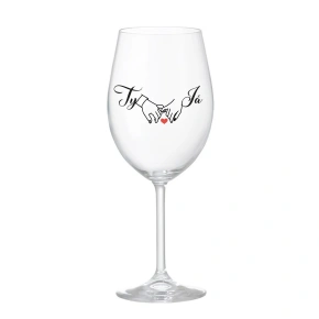 TY A JÁ (svatba) - čirá sklenice na víno 350 ml