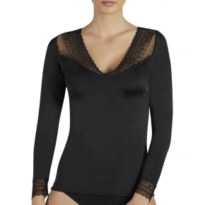 Damska koszulka z długim rękawem 19149 czarny - Ysabel Mora