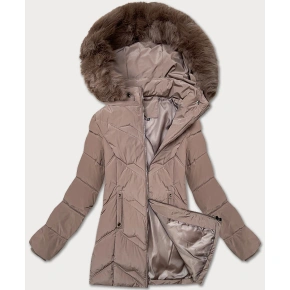 Dámská zimní bunda s kapucí  (B8300-48) béžová  - S'west