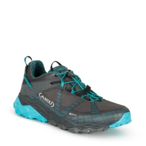 Aku buty sportowe trekkingowe damskie Flyrock Gore-tex wytrzymałe szare niebieskie dámské