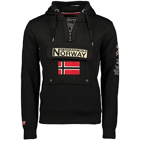 Bluza sportowa męska Geographical Norway GYMCLASS BLACK DB MEN 100 z kapturem czarna (WU4185H-GN-BLACK) pánské Bluza sportowa męska Geographical Norway GYMCLASS BLACK DB MEN 100 z kapturem czarna (WU4185H-GN-BLACK) pánské