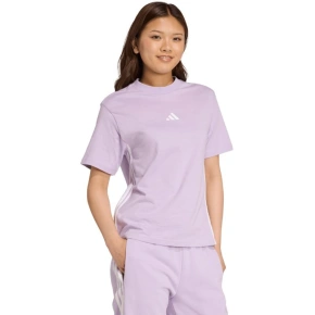 Koszulka damska adidas Essentials 3-Stripes Cotton jasnofioletowa JX7619