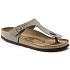 Japonki męskie szare Birkenstock Gizeh Birko-Flor Nubuck Stone regular szerokie (43391) dámské