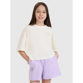 T-shirt oversize crop top z nadrukiem dziewczęcy 4F 4FJWSS25TTSHF1868-11S T-shirt oversize crop top z nadrukiem dziewczęcy 4F 4FJWSS25TTSHF1868-11S