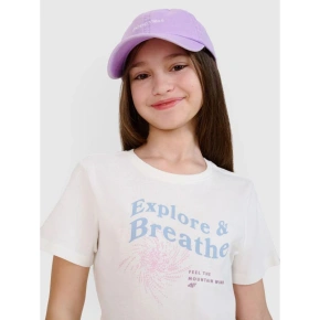 T-shirt regular z nadrukiem dziewczęcy 4F 4FJWSS25TTSHF1854-11S T-shirt regular z nadrukiem dziewczęcy 4F 4FJWSS25TTSHF1854-11S