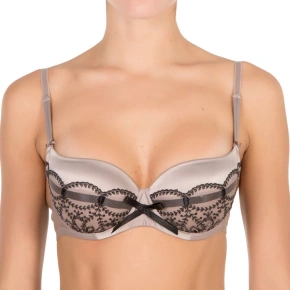 Biustonosz push-up 90413 brązowo-czarny - Selmark