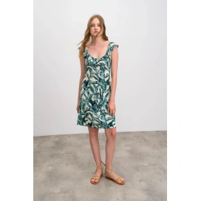 Sukienka damska 16454 jasny beż / zielony - Vamp