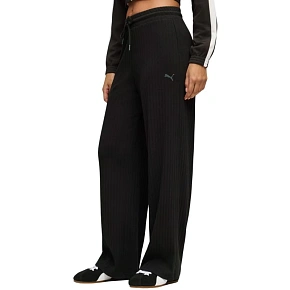 Spodnie damskie Puma HER Comfort High-Waist Wide Leg czarne 693284 01 dámské
