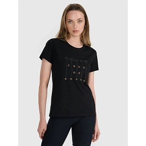 T-shirt regular z nadrukiem damski 4F 4FRSS25TTSHF3162-20S dámské